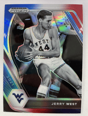 2021-22 Panini Prizm Draft Picks Jerry West #100 Red White Blue Prizm WVU
